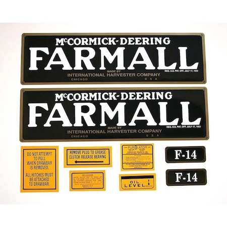 Aftermarket DEC070 Fits FARMALL F14 Mylar Decal Set Fits International DEC070-STR